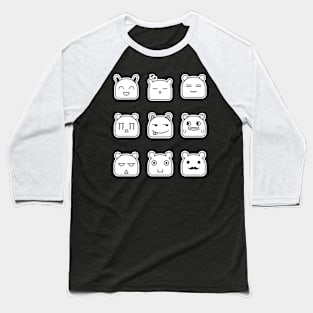 Doodle Cute Face Baseball T-Shirt